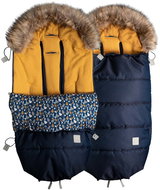 Beztroska Footmuff with Fur, 100cm Navy - Stroller Footmuff