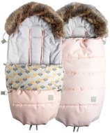 Beztroska Footmuff with Fur, Pink Powder - Stroller Footmuff