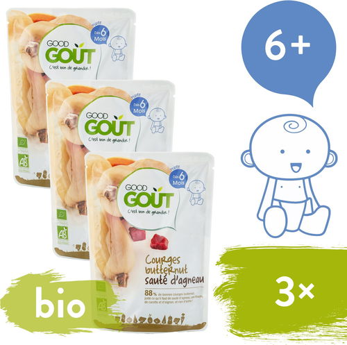Good Gout BIO Máslová dýně s jehněčím masem 3× 190 g - Příkrm - Hlavní obrázek