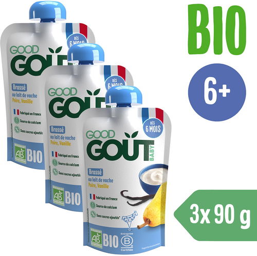 Good Gout BIO Vanilkový dezert s hruškou 3× 90 g - Kapsička pro děti - Hlavní obrázek