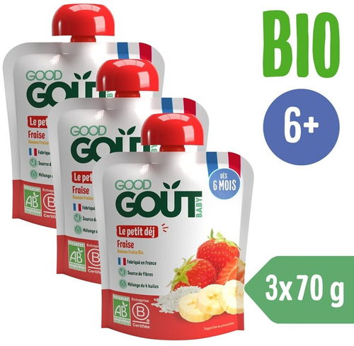 Good Gout BIO Jahodová snídaně 3× 70 g - Kapsička pro děti - Hlavní obrázek