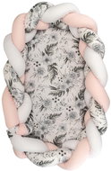 Bomimi Nest braid 2in1 Flowers, white-grey-pink - Baby Nest
