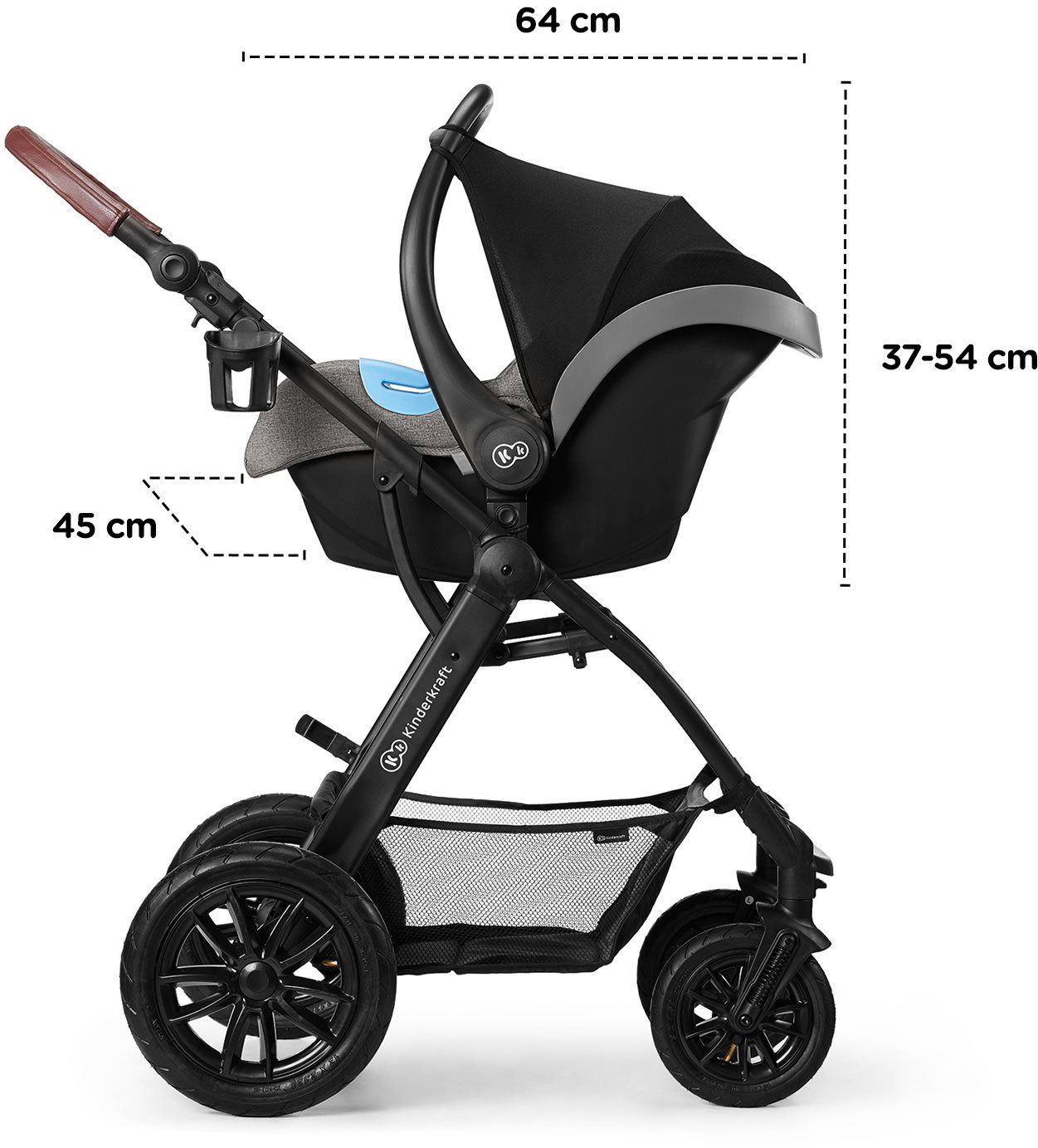 Kinderkraft three 2024 in one stroller