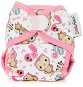 Bobánek Novorozenecké svrchní kalhotky suchý zip - Růžová zvířátka - Plenkové kalhotky