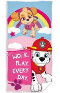 Carbotex Towel Tlapková Patrola First work then fun 70 × 140 cm - Children's Bath Towel