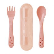 Saro Baby travel cutlery with case Salmon - Children's Cutlery