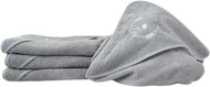 B. E. S. - Petrovice, terry towel Baby 90 × 100 - Grey with fish - Children's Bath Towel