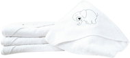 B. E. S. - Petrovice, terry towel Baby 90 × 100 - White with elephant - Children's Bath Towel