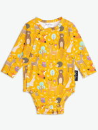 Wrap body long sleeve Yellow animals 62 - Bodysuit for Babies