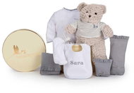 My bib with embroidery - grey - Baby Health Check Kit