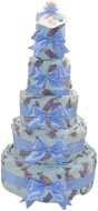Pětipatrový plenkový dort Max - modrý - Plenkový dort