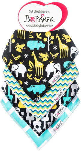Bobánek Set of 4 snot pads, Safari - Bib - Main image