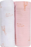BUBABA Organic muslin diapers 2 pcs pink + white - Cloth Nappies