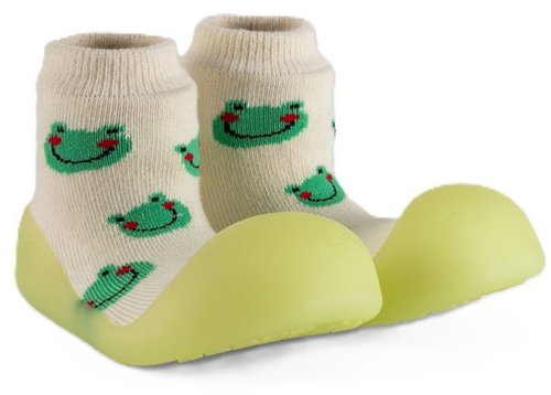 Chameleon Frog sock booties size 115 - Baby Booties - Main image