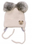 Baby Nellys Baby set, winter hat with scarf + gloves 3D, Teddy Bear - beige - Clothes Set