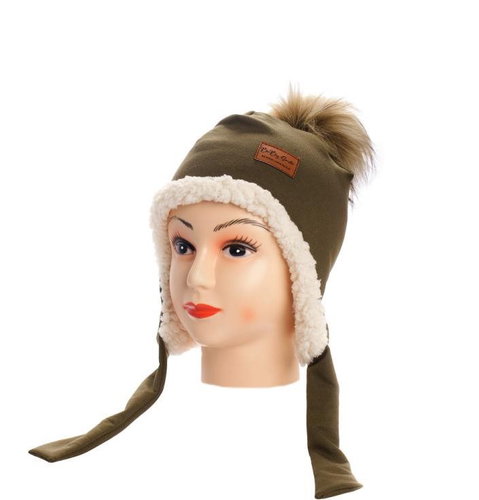 Baby - Smile Ušanka, khaki (velikost M) - Children's Hat - Main image