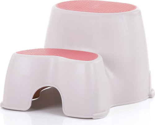 CHIPOLINO Plastic double step for washbasin and toilet coral - Stepper - Main image