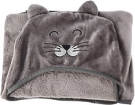 H&L Baby fleece blanket Cat with hood 70 × 100 cm, grey - Blanket