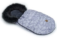 Mamo Tato Lux Winter Fuzzy with fur, Cones, 50 × 100 cm, graphite/grey - Stroller Footmuff
