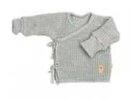 Baby Nellys Infant cardigan, growing, side tie, grey - Baby coat