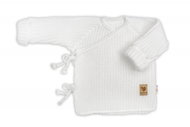 Baby Nellys Infant cardigan, growing, with side tie, white - Baby coat