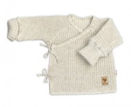 Baby Nellys Baby jumper, growing, with side tie, light beige, size 62/68 - Baby coat