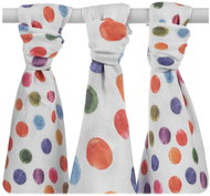 XKKO Bamboo Diapers 70 × 70 Digi - Watercolour Polka Dots Mix 3 pcs - Cloth Nappies