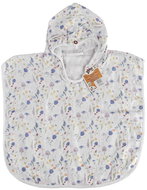 XKKO BMB Bamboo Muslin Poncho Digi Blue Wildflowers Size 2 (2-3 years) - Towel Poncho