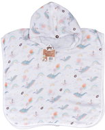 XKKO BMB Bamboo Muslin Poncho Digi Sky Whale Size 2 (2-3 years) - Towel Poncho