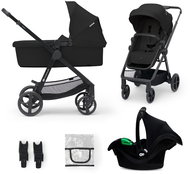 Kinderkraft 3 in 1 Newly Classic black + Mink PRO - Baby Buggy