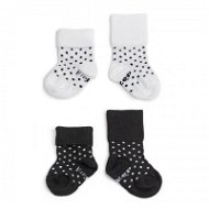 KipKep Dětské Stay-on-Socks 0-6 m 2 páry Black&White Dots - Socks