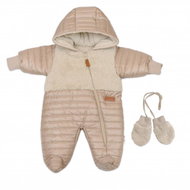 Baby Nellys Winter quilted jumpsuit with cotton lining, gloves, Made with Love toffi - Baby Snowsuit