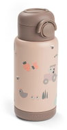Done by Deer termo láhev s brčkem Tiny farm, růžová, 340 ml - Children's Water Bottle