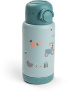 Done by Deer termo láhev s brčkem Tiny farm, modrá, 340 ml - Children's Water Bottle