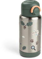 Done by Deer termo láhev s brčkem Tiny trails, zelená, 340 ml - Children's Water Bottle