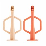 Tiny Twinkle Sada silikonových kartáčků Coral/Sand 2 ks - Children's Toothbrush