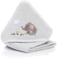 Fillikid Osuška s kapucí Elephant grey 75 × 75 cm - Children's Bath Towel