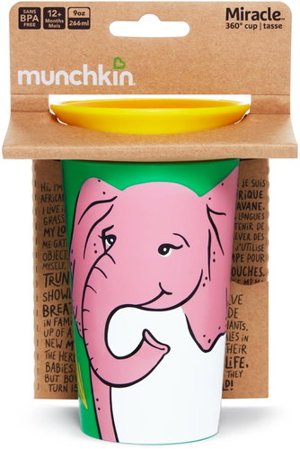 Munchkin WildLove 360° junior cup with ears, 177 ml, 6m+, elephant - Baby cup - Main image