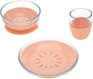 Lässig Dish Set Glass/Silicone apricot - Detská jedálenská súprava