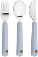 Lässig Cutlery with Silicone Handle Happy Rascals Smile sky blue 3 ks - Children's Cutlery