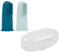 Nattou Finger brush with case Petrol Blue/Aqua - Toothbrush