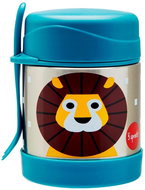 3 Sprouts Stainless Steel with Fork Lion Blue - Children's Thermos