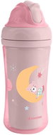 KikkaBoo Mug with silicone straw Moony me Pink - Baby cup