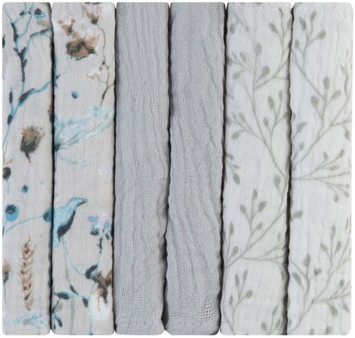 KikkaBoo Pleny 30 × 30 cm Dreamy Fields Grey - Cloth Nappies - Main image
