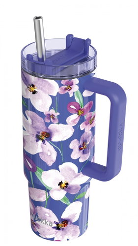 Quokka Stream with straw 950 ml Flower Dusk - Thermal Mug - Main image