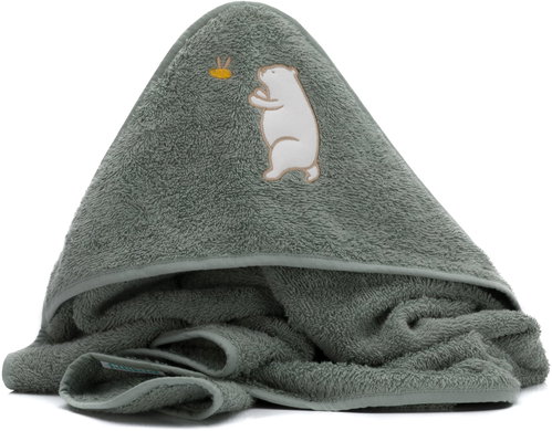 Fillikid Hooded Towel Bear Green 75 × 75cm - Children's Bath Towel - Main image