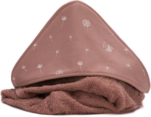Fillikid Hooded Towel Dandelion Pink 75 × 75cm - Children's Bath Towel - Main image