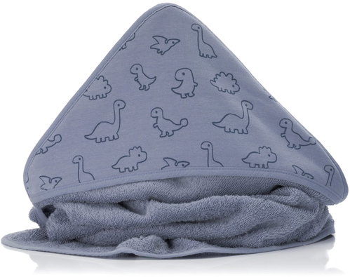 Fillikid Hooded Towel Dino Blue 75 × 75cm - Children's Bath Towel - Main image