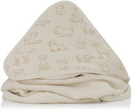 Fillikid Hooded Towel Dog Beige 75 × 75cm - Children's Bath Towel