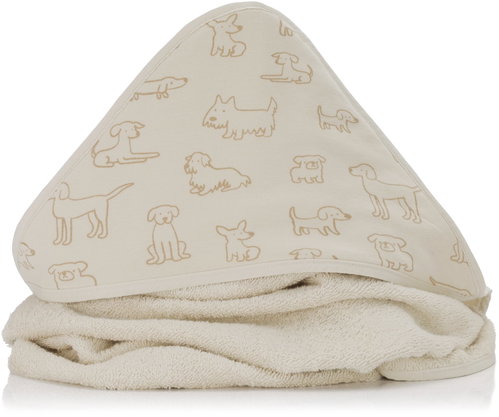 Fillikid Hooded Towel Dog Beige 75 × 75cm - Children's Bath Towel - Main image